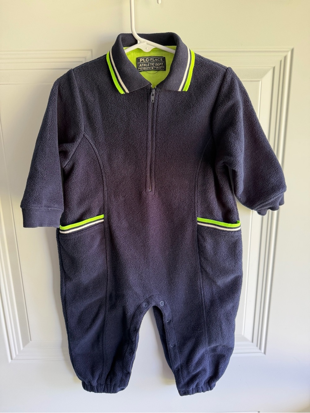 Vintage The Children's Place baby microfleece jumpsuit pram suit 6-12m